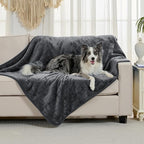 Soft Waterproof Blanket for Bed Couch Sofa, Dark Grey, 60x80 inches | Liquid Pee Proof Pet Blanket for Dog Puppy Cat, Reversible Sherpa Fleece Blanket for Couch Cover, Furniture Protector