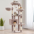 Gitelsnour 55.1'' Cat Tree Tower for Indoor Cats, Large Platform, CCT013MU | 7 Sisal Scratching Posts, Multi-level Cat Condo Cat Cave, 2 Padded Perches, Basket, Furry Ball, Toy, Mushroom