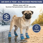 Spark Paws 365 Dog Shoes - All-Season Boots for Winter Snow & Hot Pavement | Water-resistant, anti-slip, stay-on straps - rain, ice & summer booties in one. Reflective; small, medium & large dogs