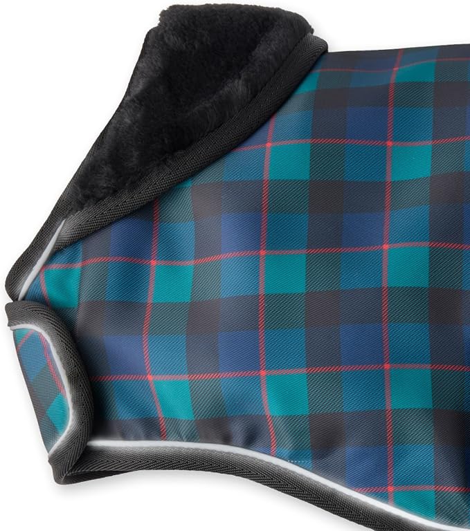 Pet Passion Breeze II - The Windbreaker, Water Resistant Pet Raincoat, Vegan Fur and Lined Pet Jacket for Small, Medium, Large Dogs, Green Watch Plaid, Medium (20-45 lbs)