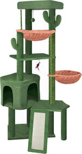 Wang Xin Four Layer Big Cat Tree with Huge Cat Condo and Two Hammocks Scratch Pad,Green