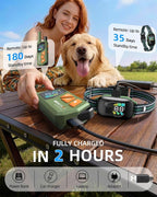 3300ft Dog Shock Collar with Remote Control, IPX7 - Green | 4 Training Modes, Security Lock, Extremely Long Battery Life, Waterproof, Rechargeable E-Collar for Small Medium Large Dogs