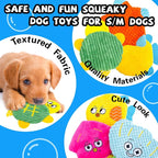 Squeaky No Stuffing Dog Toys 10 Pcs,Crinkle Dog Toys for Small Medium Breed | Bulk Puppy Toys Durable Plush Small Dog Toys,Animal Stuffless Pet Toys,Interactive Puppy Teething Chew Toys for Entertaining