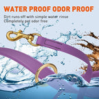 Viper Biothane K9 Working Dog Leash Waterproof Lead for Tracking Training Schutzhund Odor-Proof Long Line with Solid Brass Snap for Puppy Medium and Large Dogs 4ft, Amethyst Purple