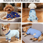 Bienbee Dog Pajamas, 4 Pack Adjustable Onesies for Small to Large Dogs XS | Dog Shedding Suit with Soft Fabric, Breathable & Stretchy, and Adjustable Back Length for Sleeping Lounging and Daily Use