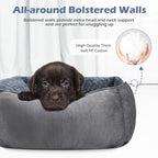 INVENHO Rectangle Washable Orthopedic Dog Bed for Small, Medium and Large Dogs, Soft Calming, Sleeping Puppy Bed Durable Pet Cuddler with Anti-Slip Bottom, S (20"x19"x6")
