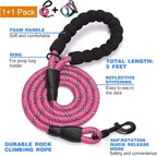 tobeDRI No Pull Dog Harness Adjustable Reflective Oxford Easy Control Medium Large Dog Harness with A Free Heavy Duty 5ft Dog Leash, Pink/Blue, XL