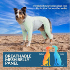 ROZKITCH 2-in-1 Dog Shirts for Cooling Sun Protection in Summer, UPF 50 UV Shirt with Adjustable Drawstring, Breathable Mesh Belly, Summer Dog Apparel for Small Green M