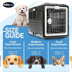 Pet Carrier with Pad, 21.5" L x 12" W x 14" H - Collapsible Travel Kit for Small Cats & Dogs, Hard Plastic Wall Kennel for Indoor/Outdoor Use