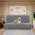 Easy-Going 100% Waterproof Futon Cover, Stretch Futon Slipcover Medium | Dual Waterproof Armless Futon Couch Cover, Leakproof Sofa Bed Furniture Protector for Kids Pets Dog Cat, Grey
