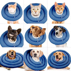 IDOMIK Dog Recovery Collar, Waterproof Soft Dog Cone After Surgery | Comfy Protective Elizabethan Collar Alternative for Dogs Cats, Adjustable Pet Neck Donut Cone Anti-Licking Wounds,Navy,S
