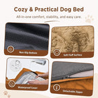 Comfort Expression Orthopedic Dog Beds for Large Sized Dog with Bolster | Waterproof Dog Couch Bed with Washable Cover & Non-Slip Bottom, Supportive Egg Crate Foam Large Pet Bed, 36x27 Inch