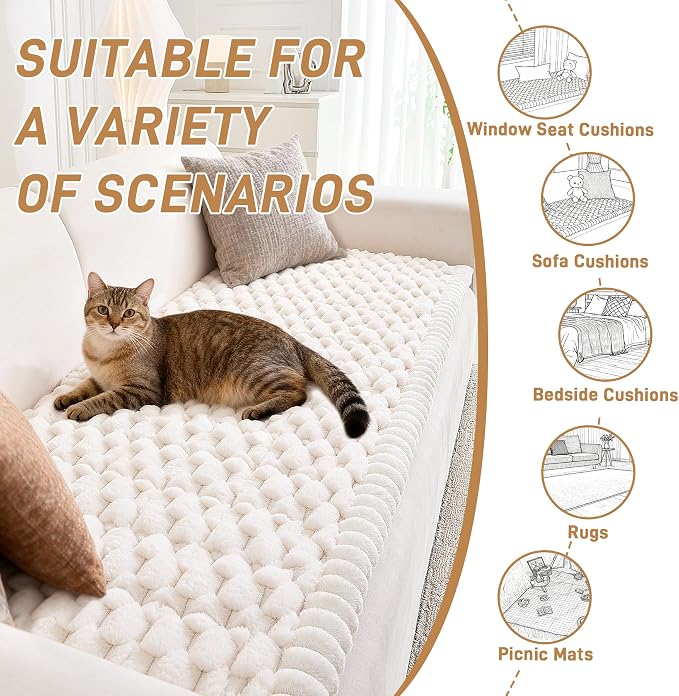 Plush Couch Cover for Dogs – Non Slip Pet Sofa Protector, Ultra Soft Washable Couch Cover for Pets, Anti-Slip Backing Furniture Protector for Cats & Dogs, Fits Standard & L-Shape Sofas (3 Sizes)