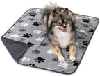 PetAmi Waterproof Dog Blanket for Small Medium Dogs Cats, Pee Proof Reversible Cat Blanket for Kitten Puppy, Soft Fleece Washable Pet Throw for Couch Car Crate Liner, 29x40 Paw Print Gray