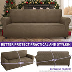 ZNSAYOTX Stretch Oversized Couch Cover Universal Sofa Covers for Living Room Dogs Pet Furniture Protector Spandex Extra Large Sofa Slipcovers with Anti Slip Foam Sticks (Brown, XL Sofa)