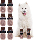 EXPAWLORER Anti Slip Dog Socks - Dog Shoes Paw Protectors with Adjustable Straps for Hot/Cold Pavement, Strong Traction Control with Grippers for Indoor Hardwood Floors