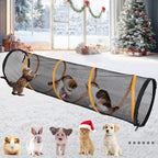 Cat Play Tunnel for Indoor and Outdoor, Kitty Play House, Cat Enclosures Easy to Connect with Cat Tent with Two Zipper Doors Outside Pet Enclosure (Fun Run Cat Tunnel),Orange 1 Pack