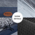 Tidore Orthopedic Dog Beds for Medium Dogs, Durable Egg Crate Foam Sofa Dog Bed wit Washable Removable Cover,Waterproof Lining,Pet Bed for Large Dogs (Navy Blue, 39.4" L x 31.5" W x 7.4" Th)