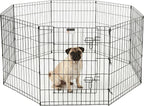 Dog Playpen - Foldable Metal Exercise Puppy Play Pen with 8 24x30in Panels - Indoor/Outdoor Pen with Door for Dogs, Cats or Small Animals by PETMAKER