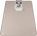 Silicone Cat Litter Mat for Litter Box 50”x35” Large Cat Mat, Khaki | Waterproof, Non-Slip, Leak-Proof Rug Mat with Lip, Easy to Clean, Extra Large Litter Catcher Mat for Floor