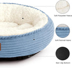 Love's cabin Round Donut Cat and Dog Cushion Bed, 30in Pet Bed for Medium or Large Dogs, Anti-Slip & Water-Resistant Bottom, Soft Durable Fabric Pet Beds, Washable Calming Cat Bed, Sky Blue
