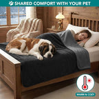 PetAmi Waterproof Dog Blanket for Couch, Pee Proof Reversible Cat Blanket for Sofa Bed Furniture Protector, Soft Fleece Washable Pet Throw for Dogs Cats Puppies Kittens, 60x80 Black Gray