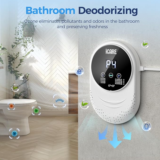 Ozone Odor Eliminator for Strong Odor 99% Cat Litter Deodorizer Pets Poof | Odor Removal Air Ionizers Home Plug-in Air Purifier for Bedroom, Toilet, Kitchen, Shoe, Smoke, Formaldehyde Air Freshener