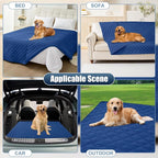 Smiry Waterproof Reversible Pet Couch Covers for Dogs | Pet Friendly, Soft Fabric, Washable Sofa Furniture Protector for Dogs Cat Kids, Checkered (30"x70", Navy/Navy)