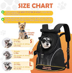 WOYYHO Pet Dog Carrier Backpack with Windows, Ventilated Small Dog Backpack | Breathable Top & Side Windows, Safety Belt, Storage Pockets, Small Dog Front Backpack, for Travel Hiking Outdoor, Black2.0, S