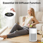 Air Purifiers for Bedroom, Dorm Room, True HEPA Filter for Smoke, White | Small Air Purifier for Wildfire Smoke, Dust, Pet Dander, 24dB Quiet Sleep Mode with Night Light, Fragrance Sponge, 2 Pack
