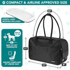 PetAmi Dog Purse Carrier for Small Dogs Cats, TSA Airline Approved Soft-Sided Pet Carrier with Pockets, Ventilated Travel Tote Bag with Bed & Shoulder Strap, Puppy Kitten, Max 12 lbs, Black