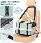 PETSFIT Cat Carrier Soft with Patented Safety Buckles, Safe for Car Travel | Lockable Zippers, Safety Tether, Escape-Resistant Pet Carrier for Vet Visits, Airline Approved Under-Seat, Up to 12 lbs