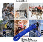 Long Dog Leash for Training 15Ft-Reflective Nylon Rope with Swivel Hook-Recall Agility Lead for Large Small Medium Dogs Outside Walking Hiking-Royal Blue
