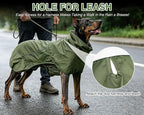 Skmeditec Dog Raincoat with Hood, Waterproof Puppy Rain Coat, Windproof Breathable Jacket with Mesh Lining, Outdoor Hiking Shell Coat for Small Medium Large Sized Dogs (Green, 4XL)
