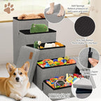 Zerbuger Dog Stairs with Storage, Grey 5 Steps Dog Ramp no Condo for Bed | 26" H Wider Dog Steps for High Beds Couch, Folding Storage Pet Stairs Gift for Climbing Small/Medium/Large Old Dogs Cats