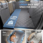 Btefd Back Seat Extender for Dogs, Hard Bottom Dog Hammock for Car & SUV | Dog Car Seat Cover Supports 420lbs, 45% More Space, Waterproof, Mesh Window, Scratch Resistant, Non-Slip, Easy Care