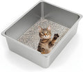 Kirecoo XL Stainless Steel Cat Litter Box High Sided, Non-Stick | Solid Metal Box, Odor Free, Non Stick, Rust Proof, Easy to Clean, Ideal for Cats, Kittens, Multi-cat & Rabbits, Indoor Use
