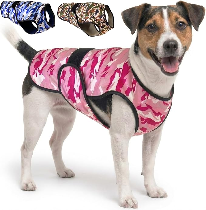 Dog Cooling Vest, 2-Layer Microfiber Cooling Jacket, Pink, S | Longer cooling duration, balanced comfort, UV protection, soft double-layer microfiber fabric, sizes to suit most dogs
