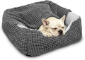 GASUR Dog Beds for Large Medium Small Dogs, Rectangle Cave Hooded Blanket Puppy Bed, Luxury Anti-Anxiety Orthopedic Cat Beds for Indoor Cats, Warmth and Machine Washable (25 inches, Grey)