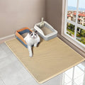 XL Cat Litter Mat, 28"x47", Extra Large Litter Mat for Cats, Less Mess | EVA Double-Layer Honeycomb Litter Trapping Mat, Anti-Scatter Anti-Tracking Cat Rug, Non-Slip Waterproof, Easy to Clean(Khaki)