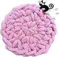 Cat Kneading Mat, Handmade Round Cushion Bed Pad Kittens (Pink, S) | Plush breathable surface, Tree platform, Crate insert, Sofa layer, Floor blanket, Comfort zone, Restful nap station, Washable
