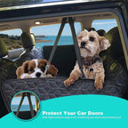 Meginc Dog Car Seat Cover for Back Seat, 54" Waterproof Dog Car Hammock with Mesh Window and Side Flaps, 600D Oxford Fabric Pet Seat Protector for Cars, SUVs & Mid-Size Trucks, Black