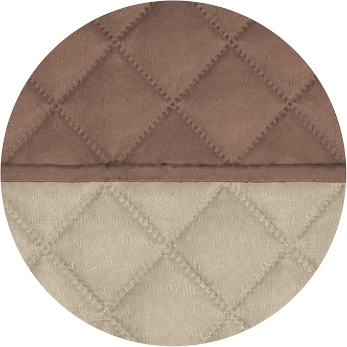 PureFit Reversible Quilted Couch Covers for Dogs Sofa Cover 4 Seater 88" | Brown/Beige, Water Resistant Couch Protector, Washable Pet Couch Cover with Non Slip and Elastic Straps For Kids