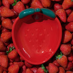 VETRESKA Ceramic Pet Bowl, Tilted Design Pet Feeder for Food and Water | Anti Vomit Cat Bowls for Indoor Cats Cute Strawberry Cat Bowl Dishwasher Safe