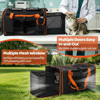 Expandable Extra Large Cat Carrier for 2 Cats with Litter Box for Kitten, Large Cat Small Dog Pet - Collapsible Double Cat Large Pet Carrier for Car Travel Outdoor Camping