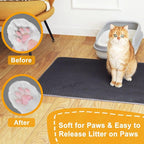 Cat Litter Mat Litter Trapping Mats, 25"x16" Cat Litter box Mat for Floor, 2 Layer Honeycomb Pet Litterbox Matt Catcher Rug, Waterproof Urine Proof, Non-Slip, Soft, Clean Easily, Small
