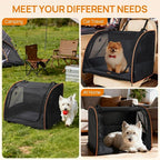 Dog Car Seat, Enclosed Carrier for Pets Travel Safety Dog Crate Soft-Sided Covered Car Kennel Carrier for Backseat for Medium Dogs