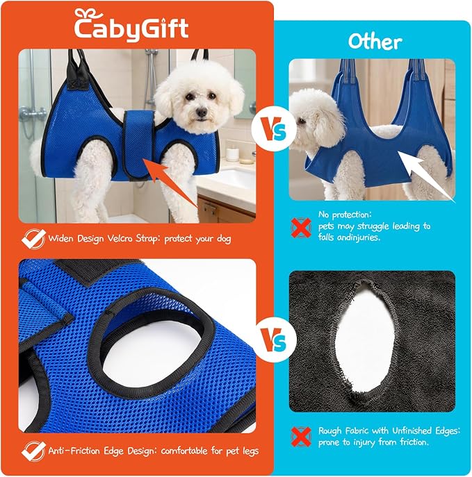 Dog Grooming Hammock Harness, Hanging Sling Restraint for Nail Clipping | Small to Medium Dogs & Cats, with Nail Clipper and Comb Pet Grooming Hammock Kit