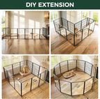 FXW AuraSpace Pro Acrylic & Wire Mesh Indoor Dog Playpen, 40" H, 12 Panels | Clear View, Heavy-duty Metal, Flexible Layouts, Easy Walk-Through, For Medium & Large Dogs, Patented