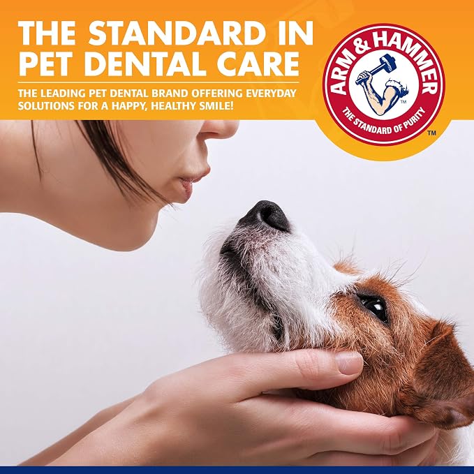 Arm & Hammer Tartar Control Dog Dental Kit, Banana Mint, 3-Piece | Enzymatic toothpaste with toothbrush and fingerbrush, baking soda formula safe for puppies